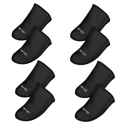 Neoprene Toe Covers 4 Pairs Winter Thermal Feet Warmers Elastic Toe Warmers for Cycling Running Hiking Ice Baths, Black — view 6