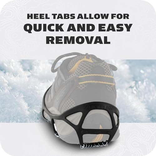 YakTrax Men's Walk & Grips for Walking Shoes, Elastic Rubber Strap 1 2mm Steel Coils Provides Traction In Ice Snow, Black, Large UK — view 5