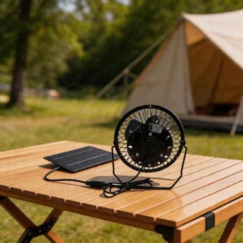 Solar Powered Camping Fan 5W - Outdoor Air Circulator with USB Backup for Greenhouses - 14.5cm Square — view 5