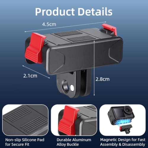 Adiwo Magnetic Quick Release Adapter Holder for DJI Osmo Action 3/4/5 Pro — view 2