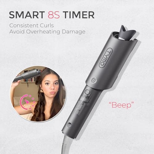 TYMO Hair Curler Automatic Rotating - CURLPRO, Curling Wand, Gray 1 inch — view 6
