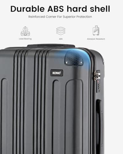 Kono 28 Inch Large Hard Shell Suitcase ABS Lightweight Luggage (Grey) — view 4