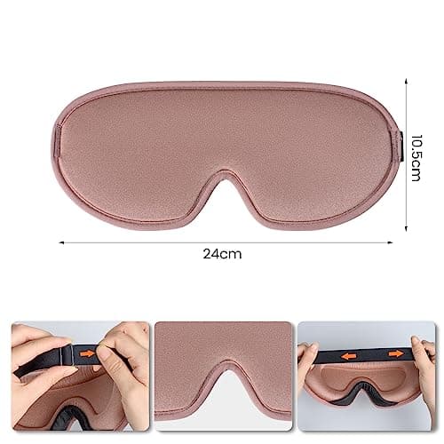SUSNUAN Sleep Eye Mask, 3D Contoured Mask Light Blocking for Women and Men, Soft Comfortable Night Blinder, Suitable Travel, Lunch Breaks, Sleeping, Meditation (Pink), Pack of 1 — view 2