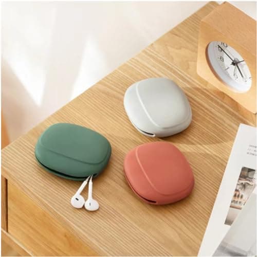 JJiaoLinin Silicone Earphone Case, 4 pcs Headphone Earbud Protective Carrying Case Bag,Silicone Headphone Storage Bag, Mini Headphone Case, Portable Headphone Case (Grey+Green+Red+black) — view 6