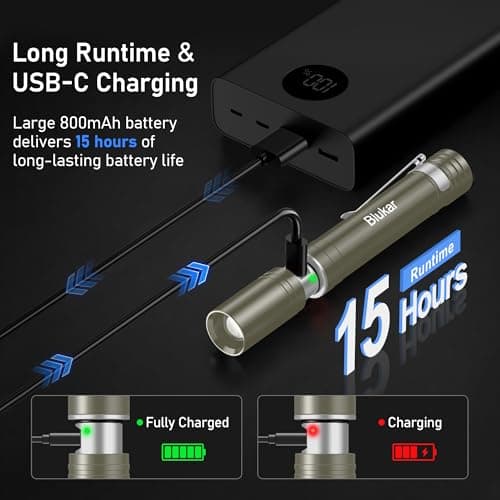 Blukar Mini Pen Torch Rechargeable-Super Bright Penlight with Pocket Clip — view 6