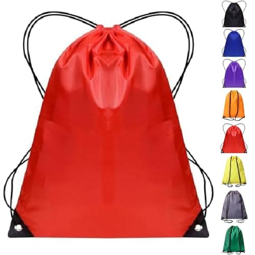 WESTWOOD FOX Drawstring Gym Bag String Bags Gym Sack Backpack PE Bags for Women Men Trainer Swimming Bag Travel Beach School Holidays Suitable for Sports,kids,Boys,Girls (Red)