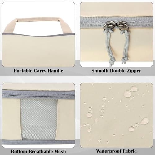 Compression Packing Cubes for Travel Suitcase Organizer Bags, Cream, XL — view 4