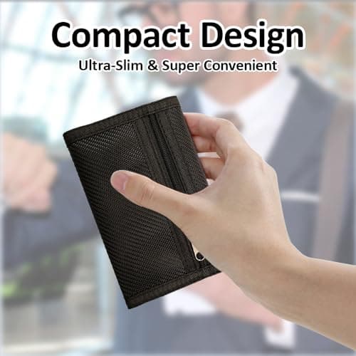 DmsGJyp Slim Wallet for Men RFID Blocking Trifold Wallet with Coin Pocket — view 4