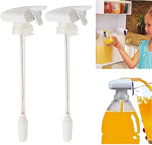 XYDESIGN Automatic Drink Dispenser, Spill Proof Portable Automatic Drink Straw, Electric Water Drink Pump Beverage Dispenser for Milk Juice Beer Beverage Bottle Without Battery (White)