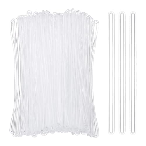 PATIKIL Luggage tag Loops, 100 Pcs PVC Luggage Loop Straps Bag Tag Loops Luggage Tag Holders Worm Loops Tag Holders for ID Card Bags Suitcase Label Fasteners, Transparent