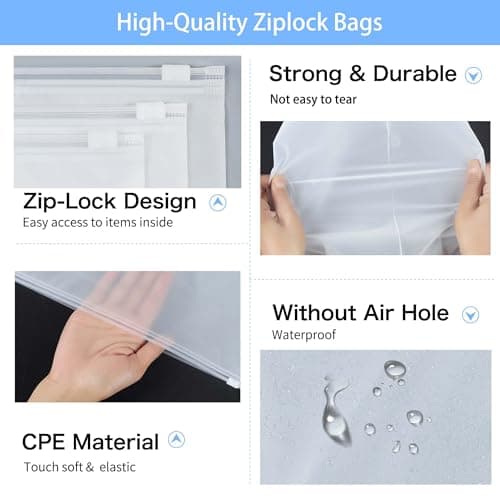 30Pcs Large Ziplock Bags for Clothes - 40x30cm Plastic Storage Bags, Reusable Hospital Bag Organizer, Waterproof & Dustproof Travel Bags for Shoes, Suitcase, Cosmetics, and Maternity Baby Clothes — view 4