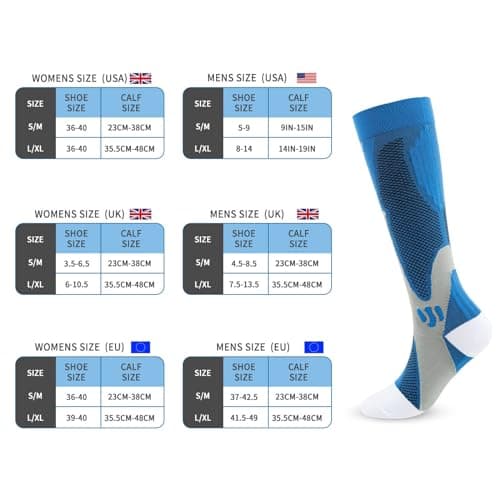 Generisch Compression Socks for Men and Women as Compression Socks for Sports Activities such as Cycling Football, Mint Green, XXL — view 2