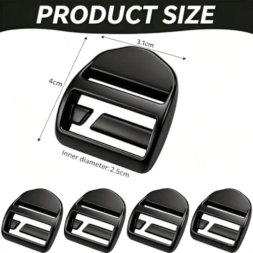 LncBoc 4-Pack Metal Ladder Lock Buckles - 1 inch(25mm) Adjustable Nylon Backpack Accessory, Heavy-Duty Bag Webbing Adjuster Replacement for Belt Buckles, Backpack Clips, Luggage Straps, Dog Collars — view 2