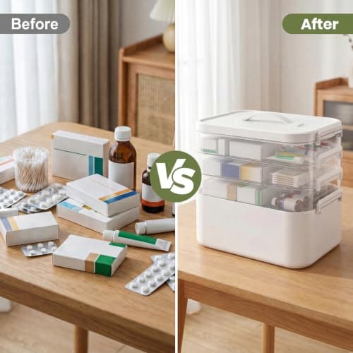 Stidyzo Medicine Storage Box, 4-layer Stackable Storage Box — view 6