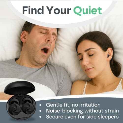 Noise Cancelling Ear Plugs– Ultra-Soft, Pressure-Free Design, Blocks up to 33dB for Deeper Sleep, Travel, & Focus – Hypoallergenic, Waterproof, Includes Travel Case (Purple) — view 4