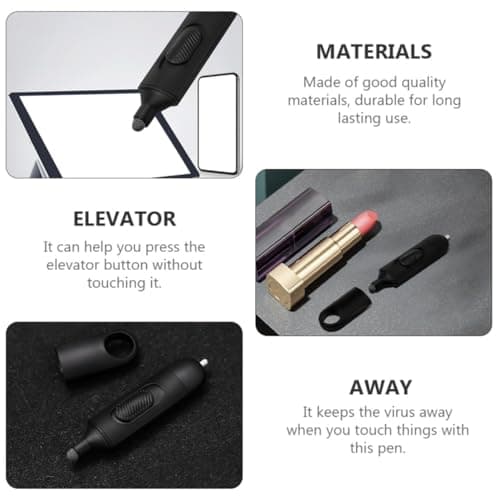 Portable Touch Antibacterial Pen for Elevator Office Black ABS — view 6