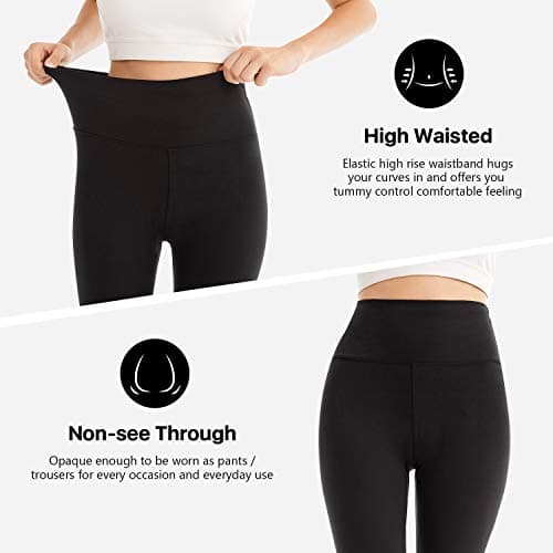 SINOPHANT High Waisted Capri 3/4 Length Leggings for Women Dark Yellow L-XL — view 3