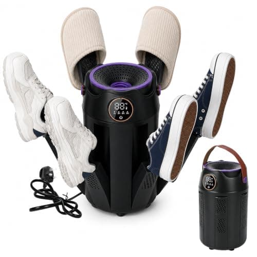 ANAUU 6 Arm Electric Boot Dryer for 3 Pairs of Shoes, Foldable Shoe Dryer with UV Technology, 3/6/9H Timer & 48°C Warm Air, Boot Warmer for Ski Boots, Football Boots, Gloves, Socks and Hats