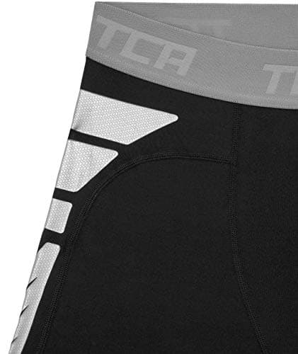 TCA Men's CarbonForce Pro Compression Base Layer Shorts Thermal Under Gear - Black Stealth/Grey, L — view 4