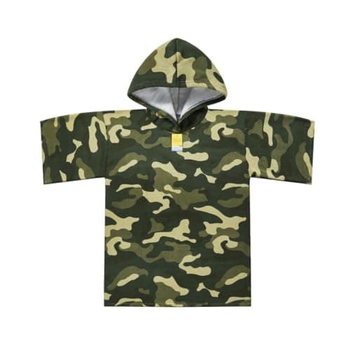 Adult Beach Poncho Sand Free Robe – Quick Dry Microfibre Hooded Towel Changing Robe for Men & Women, Lightweight Swim Cover Up for Beach, Surfing, Swimming & Travel - Camouflage Khaki Green