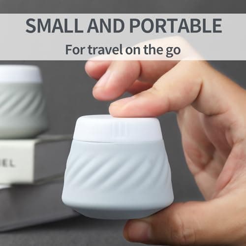 Gemice TSA Approved Travel Containers for Toiletries, 4 Pack Silicone Cream Jars with Convenient Toiletry Bag, Leak-proof Wide Mouth Travel-Size Toiletries Containers with Lid for Cosmetic Cream — view 2