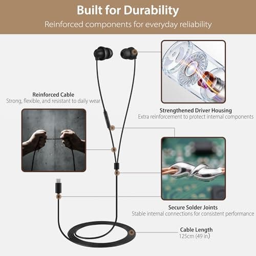 Sleep Earbuds, USB-C Wired Sleep Headphones with Mic, for Side Sleepers — view 5