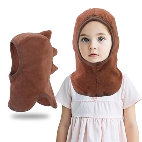 QKURT Toddler Winter Warm Balaclava, Thermal Windproof Hat Neck Warmer Warm Knit Cap Scarf Kids Winter Knitted Beanie Hat Snood Neck Warmer