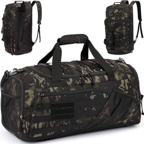 TONRUYN Tactical Gym Bag for Men 45L Sports Duffle Holdall Bags for Travel