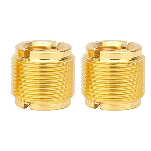 Universal Microphone Adapter, Universal Gold Metal 2 Pack for Mic Clip, 5/8 to 3/8 Inch Thread Adapter for Podcasters, Streamers, Studio Recording, Home Use