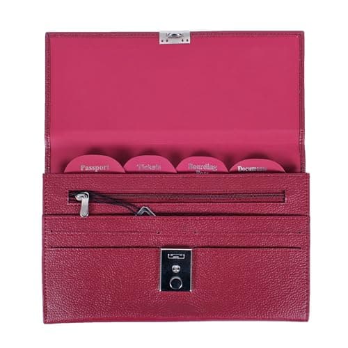 AR BRAND EST. 2021 Travel Document Wallet Organiser with Lock for Passport (Burgundy) — view 3