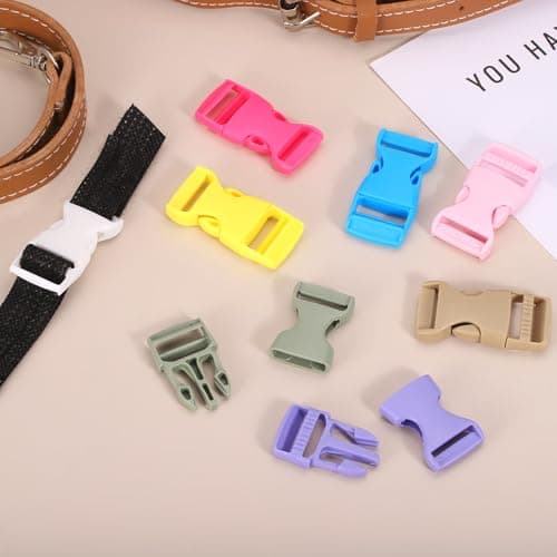 PATIKIL 4pcs Quick Side Release Buckle 0.8"Plastic Belt Clip Mustard Yellow — view 5