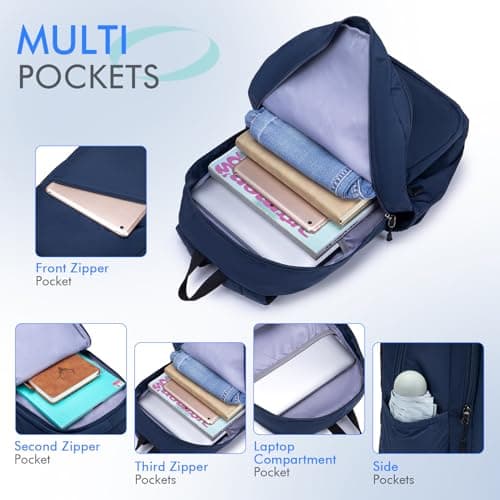 BAGZY 40x30x15cm Underseat Cabin Bag Luggage Waterproof Travel Backpack Under Seat Hand Luggage 40 x 30 x 15 British Airways jet2 Laptop Rucksack 14 Inch Lightweight Small Daypack for Work Blue — view 4