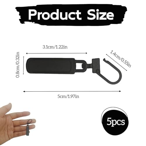 5 PCS Zipper Pull Replacement Kit - Durable Metal Zipper Tabs in Black for Easy Repair of Luggage, Clothing, and Accessories – Versatile Detachable Design Replacement Zippers Pulls for Quick Fixes — view 2