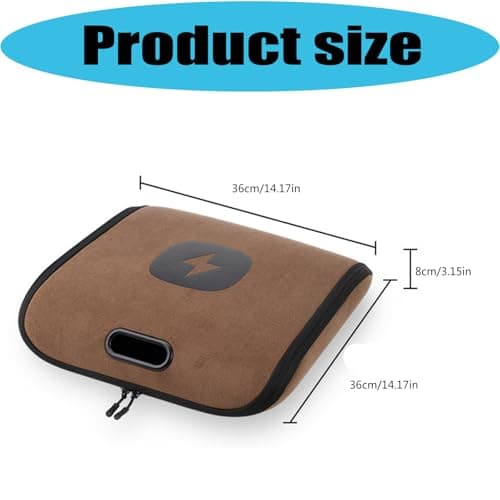 LWHZOFR Hard Shell Storage Case with Double Zippers, Brown — view 3
