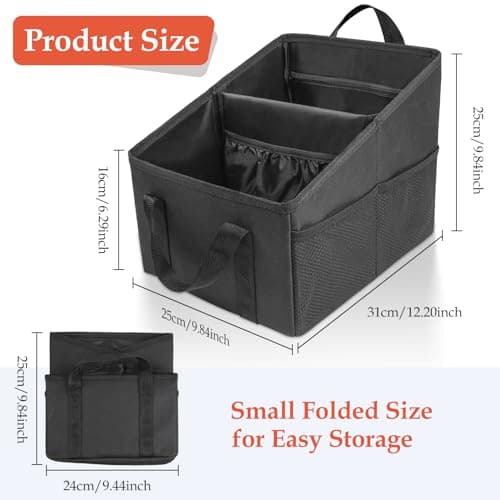 URAQT Car Organiser for Front or Back Seat, Portable Waterproof Boot Storage for Kids, Durable Oxford Fabric, Holds Toys, Snacks, Cups, Books, Tissue - Keeps Car Tidy and Clean — view 2