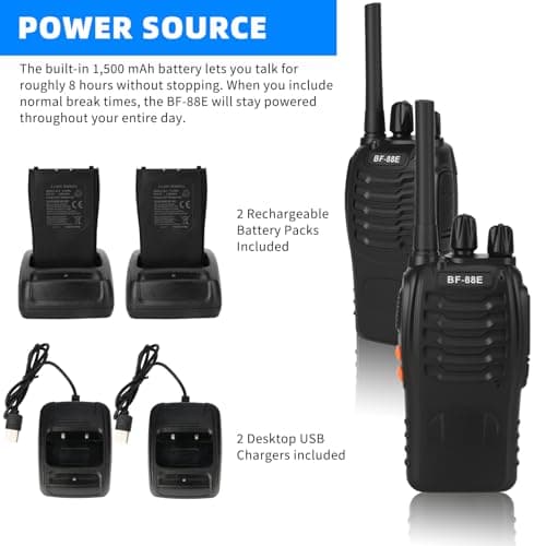 JUAUO 4Pcs Walkie Talkies Long Range Two Way Radios for Adults — view 4