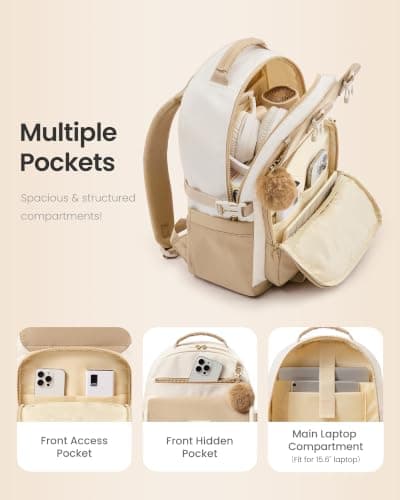 LOVEVOOK School Bags for Teen Girls, 15.6 Inch Work Laptop Backpack — view 3