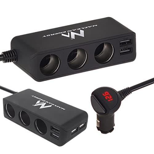 Maclean MCE117 MultiPort Car Charger 3x12V Lighter Socket 4xUSB