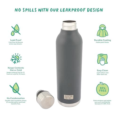 Polar Gear 500ml Metal Water Bottle - Insulated Water Bottles Leakproof — view 4