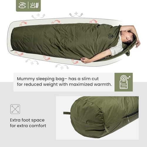 OneTigris Bushcrafter’s Sleeping Bags, Mummy Sleeping Bag for Camping Hiking Backpacking, Survival Gear — view 6