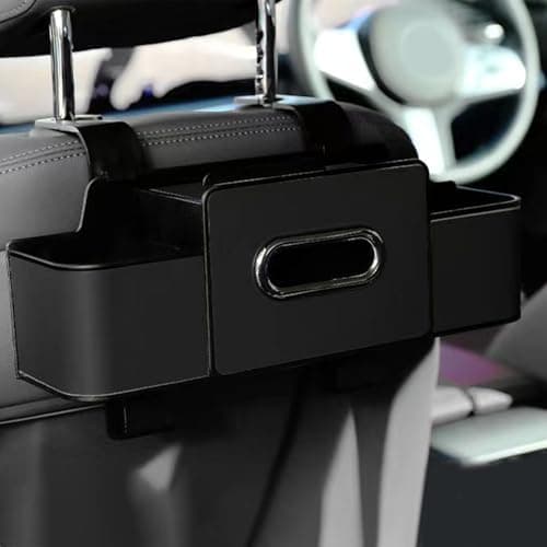 Car Seat Back Organizer with Tissue Holder,Cup Drink Holder Tissue Box Multifunctional Vehicle Seat Back Hanging Storage Box for Kids and Backseat Passengers Share Rid for Travel Accessories — view 4