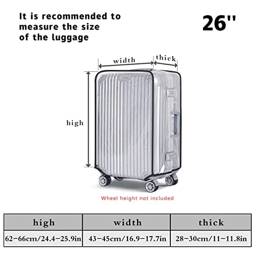 boogift 2 pcs Clear PVC Suitcase Cover Clear Waterproof Scratchproof PVC Suitcase Luggage Cover Protector Cover Travel Luggage Trolley Case Cover (26) — view 2