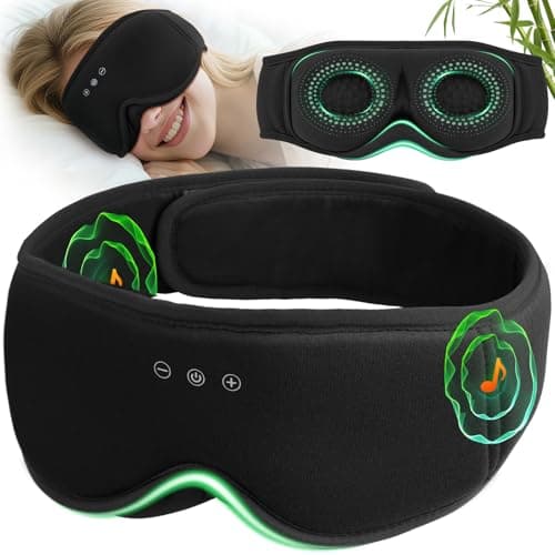 MUSICOZY Breathable Organic Bamboo Cotton Sleep Mask Headphones