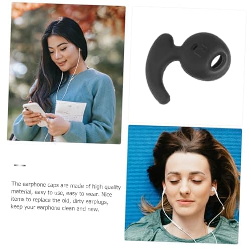 DOITOOL Silicone Earphone Covers Earbuds Black for Galaxy 20 Pack Ear Wing Design Secure Fit During Exercise Anti-slip Washable — view 2
