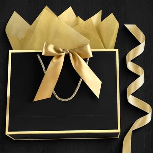 YoungTree Medium Black Gold Foil Frame Gift Bag 28x20x10 cm — view 6