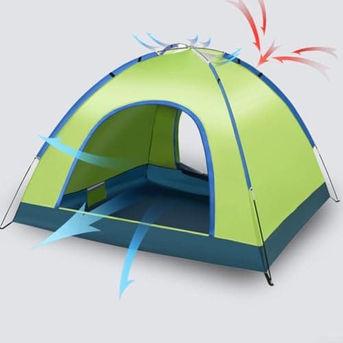 Ultralight Camping Tents, 2-3 Person Portable Camping Tents, Windproof & Waterproof Dome Tent, up tent with 2 Mesh Doors, dryness comfort, For Garden, Outdoor, Hiking And Backpacking Trips(Pink) — view 3