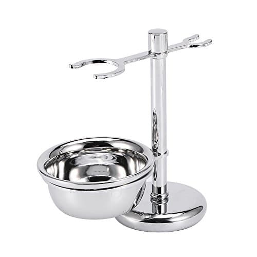 Men's Shaving Set Stainless Steel Shaver Brush & Safety Holder Set with Soap Bowl Luxury Male Shaving Kit Father's Gift for Home Salon Travel Bathroom — view 6