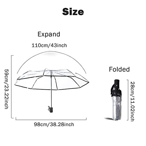 Clear Umbrella,Folding Clear Umbrellas for Weddings,Compact Travel Umbrella — view 2