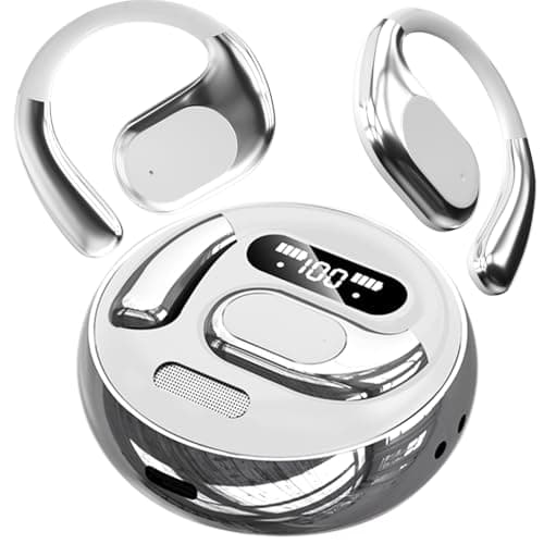 BZRYPREC OWS 144-Language AI Translator Earbuds - Real-Time Speech Translation with Accent Recognition - Learning/Travel/Business Bluetooth Earbuds（White）