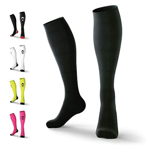 Rymora Compression Socks Unisex (Pair) (Non-Cushioned) (Black) (Medium) [M]